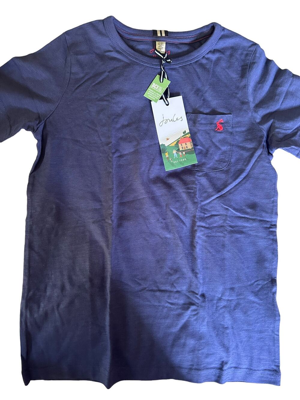 NEW Joules Navy Blue Pocket Shirt size 9-10